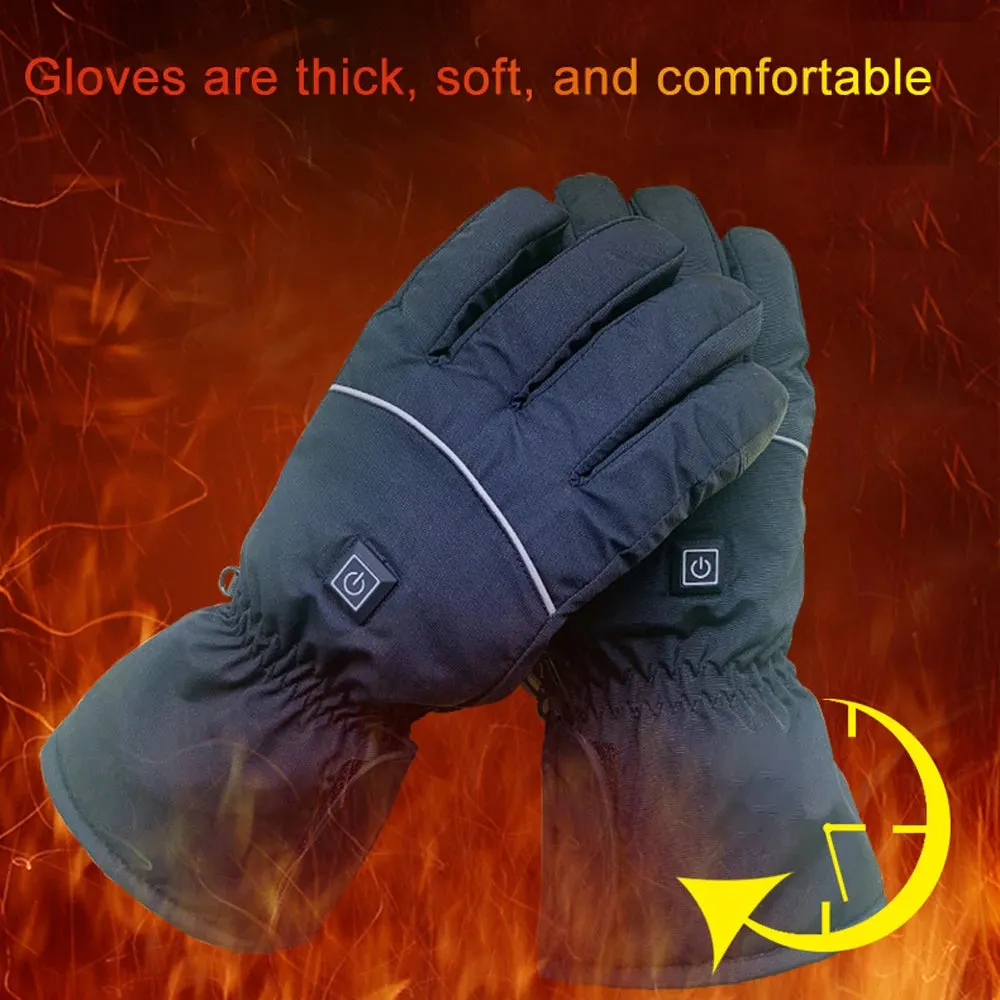 1 Pair Electric Thermal Gloves Winter Hand Warmer Touching Screen Cycling Gloves Skiing Snowboarding Heated Gloves