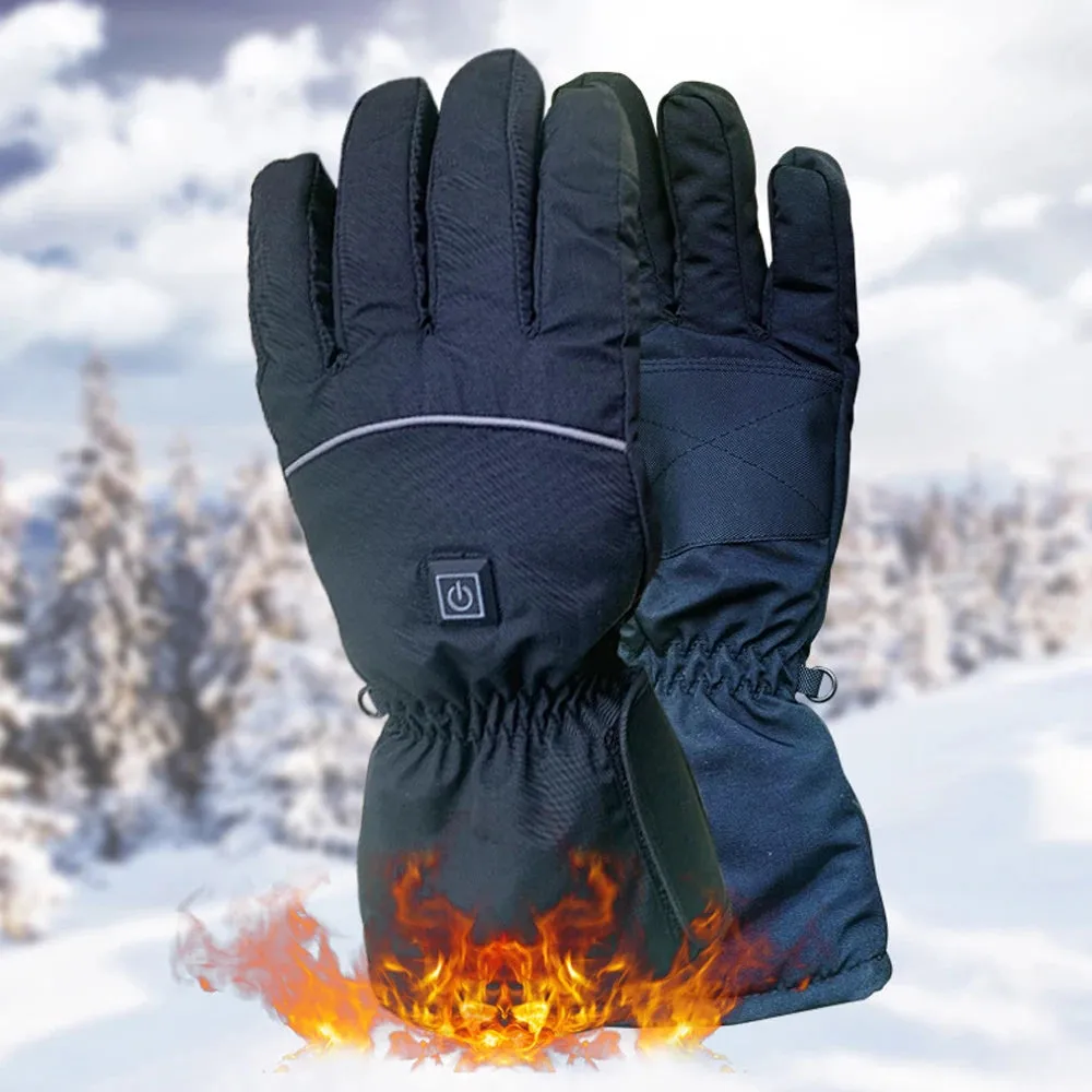 1 Pair Electric Thermal Gloves Winter Hand Warmer Touching Screen Cycling Gloves Skiing Snowboarding Heated Gloves