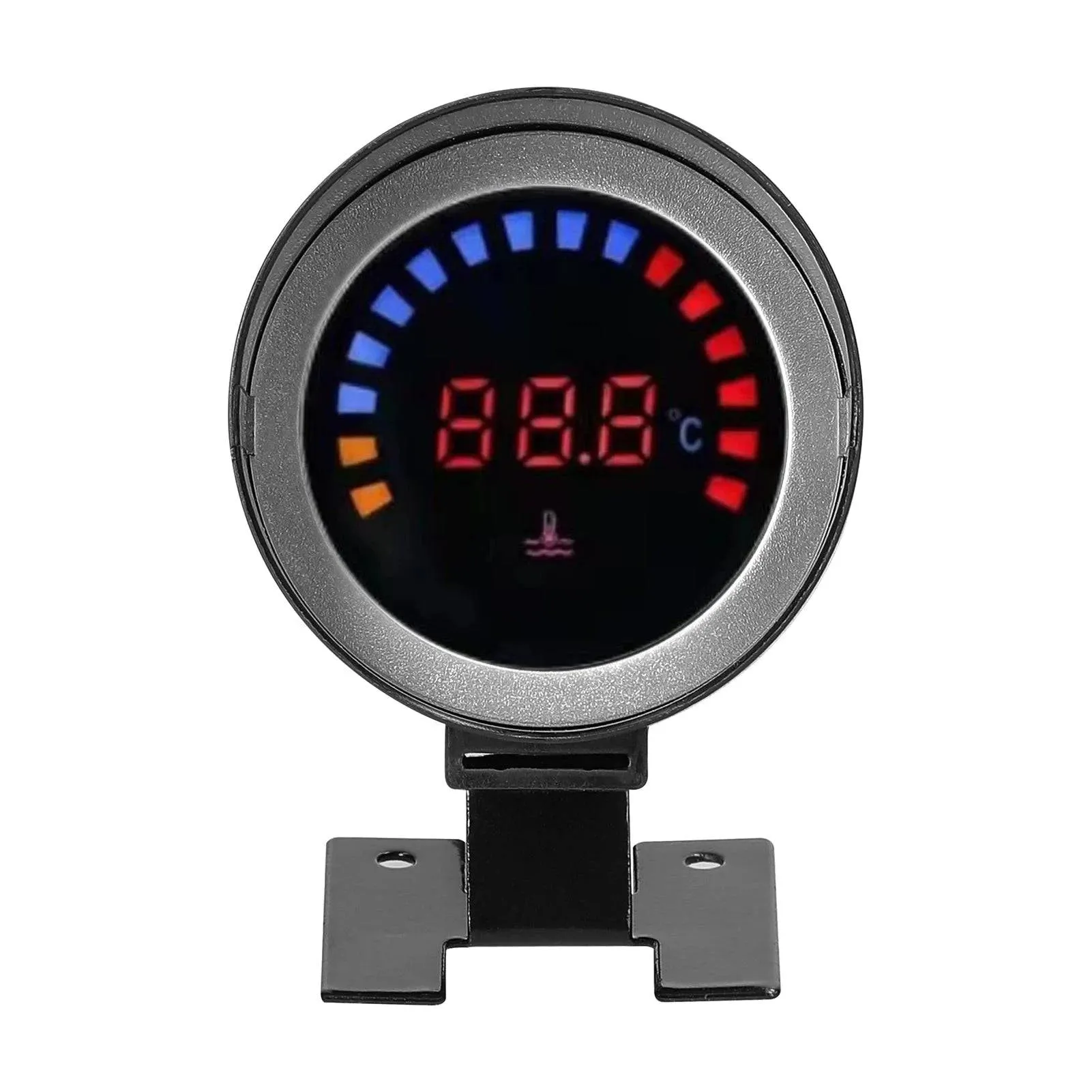 52mm Water Temperature Gauge Car Digital Meter LED Display 0-120℃ with Sensor Alarm Function for Car Truck Motorcycle