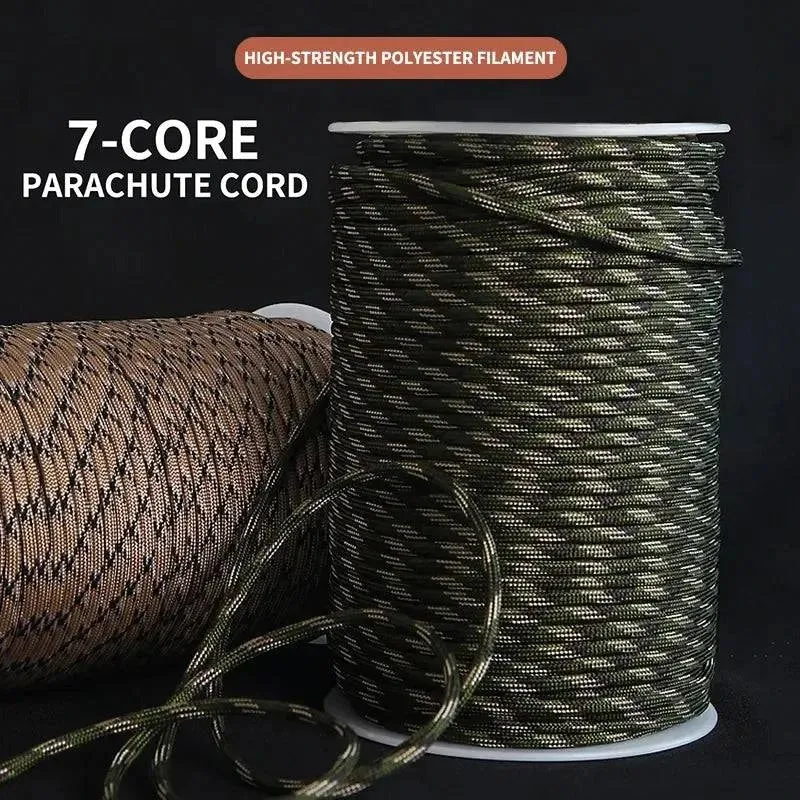 7 Cores 550 Paracord Cord 5 15 30 M Dia.4mm For Outdoor Camping Survival Lanyard Parachute Rope Hiking Tent Accessories