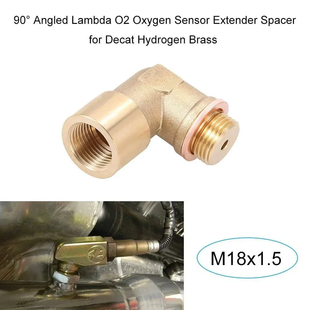 90° Angled Lambda O2 Oxygen Sensor Extender Spacer for Decat Hydrogen Brass M18x1.5 Car Accessories