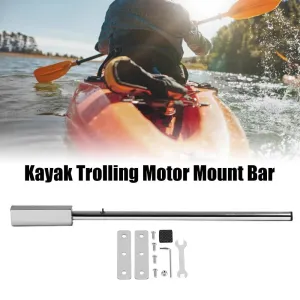 91cm Kayak Mount Bar Stainless Steel Rowing Boats Trolling Motor Mount Bar with Hardware Surfboard Canoe Kayak Accessories