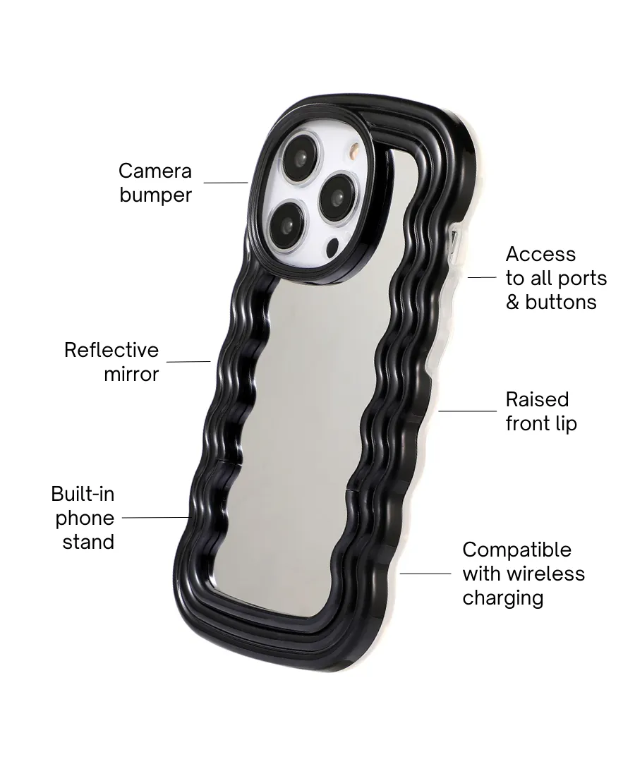 Black Wavy Mirror Phone Case