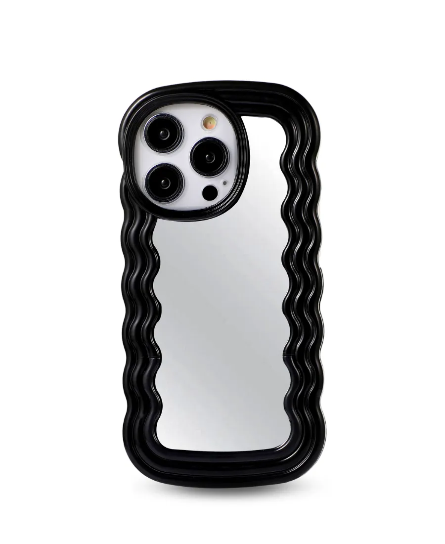 Black Wavy Mirror Phone Case