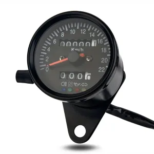 Cafe Racer Retro Custom Motorcycle Mechanical Speedometer with LED Backlight Indicator Odometer 220 km/h Motorcycle Accessories