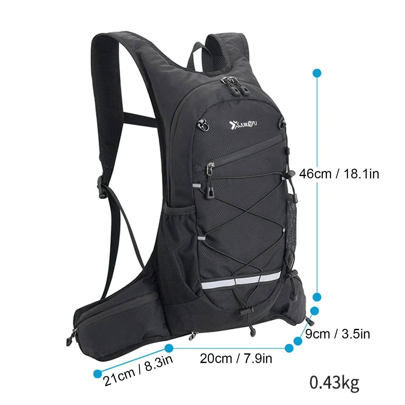 Cycling Backpack Lightweight Bike Backpack Outdoor Sports Travel Bag with Breathable Mesh Back & Reflective Stripes for Cycling