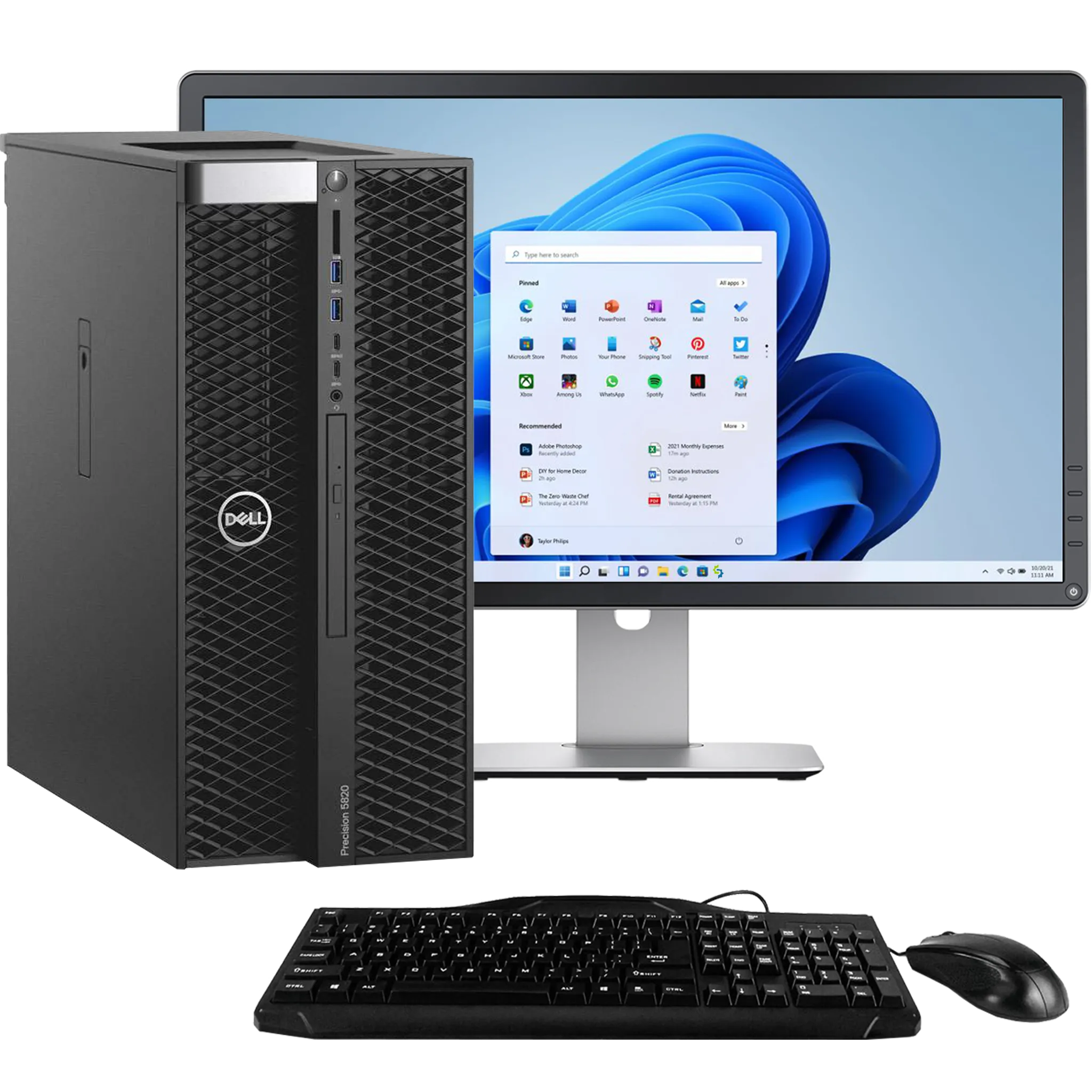 Dell Precision 5820 Intel Xeon Workstation PC with 4GB P1000 GPU   20" Monitor