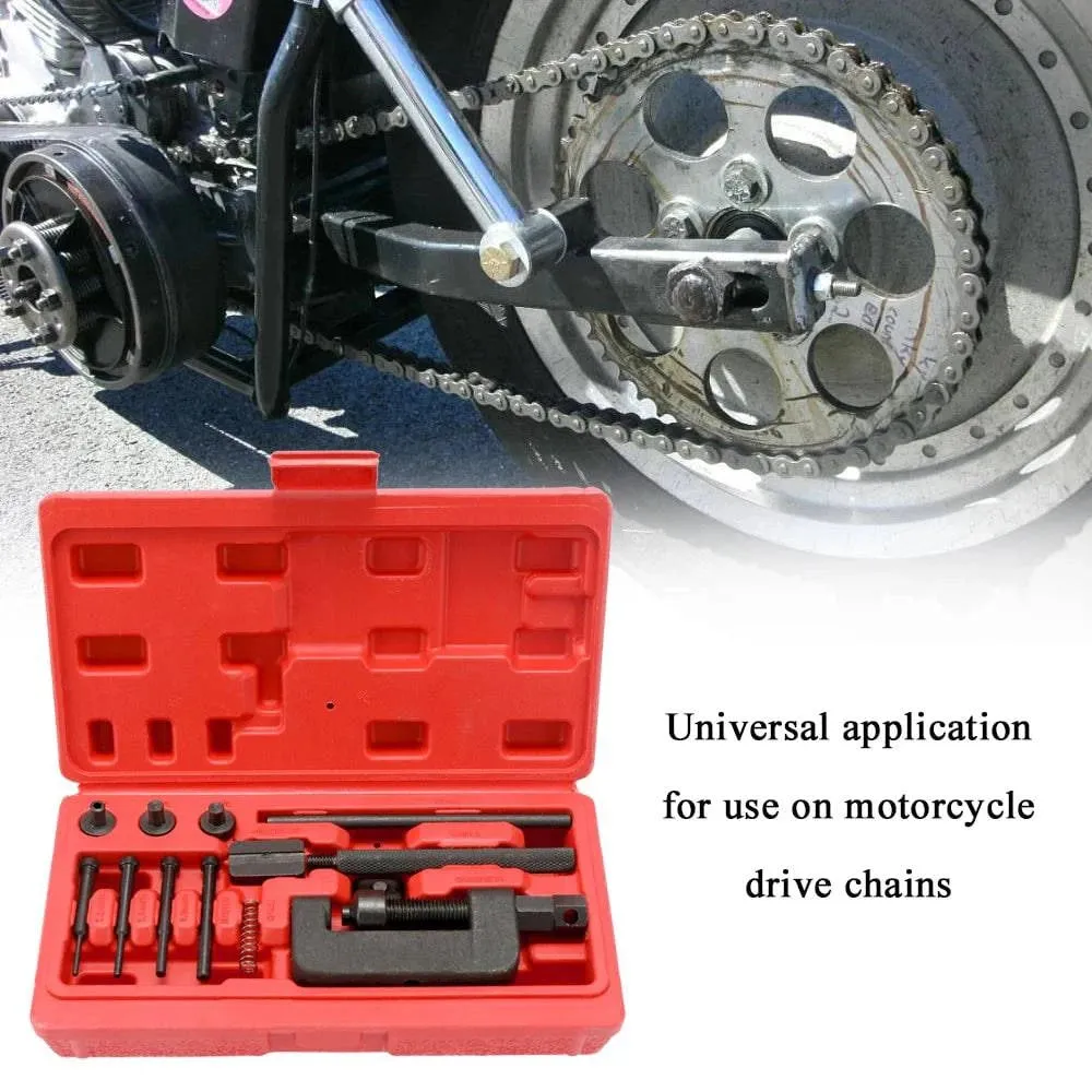 Hand Tool Sets Motorcycle Bike Chain Breaker Splitter Link Riveter Universal Bikes Riveting Cycling Accessories with Carry Box