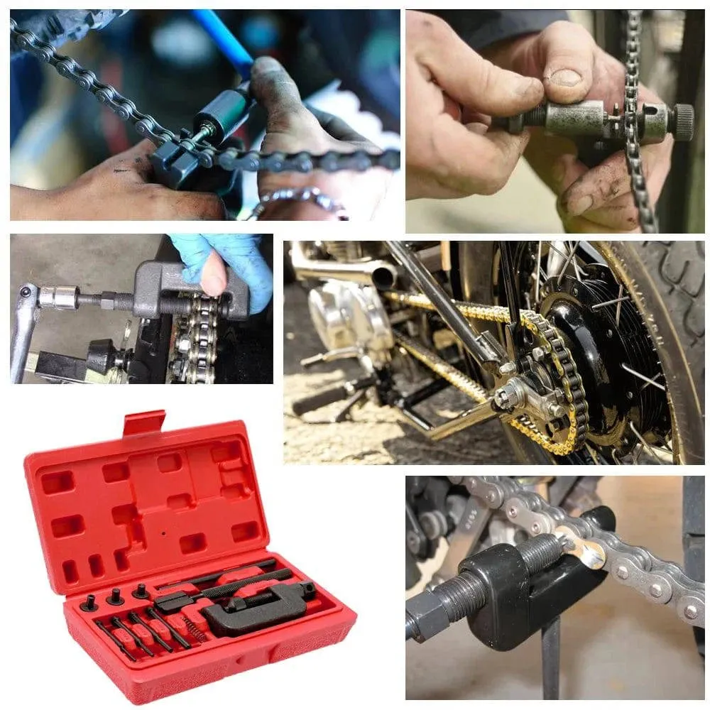 Hand Tool Sets Motorcycle Bike Chain Breaker Splitter Link Riveter Universal Bikes Riveting Cycling Accessories with Carry Box