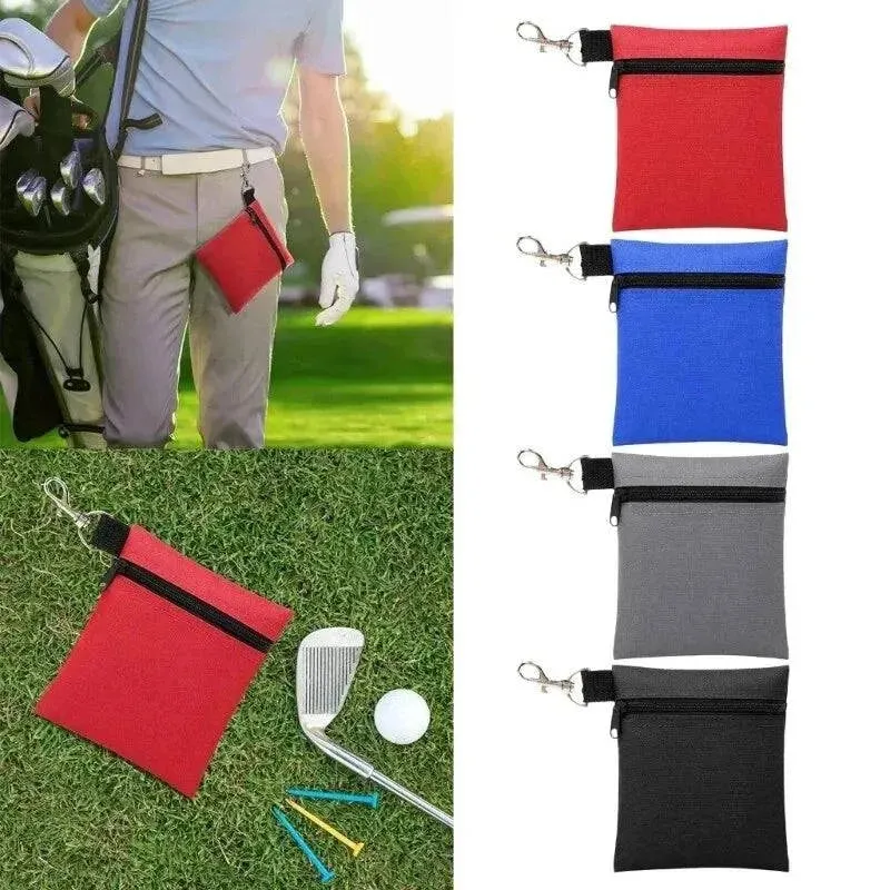 Lightweight Golf Ball Bag Golf Tees Storage with Carabiner Waist Bag Small Sports Accessory Bag for Men and Women