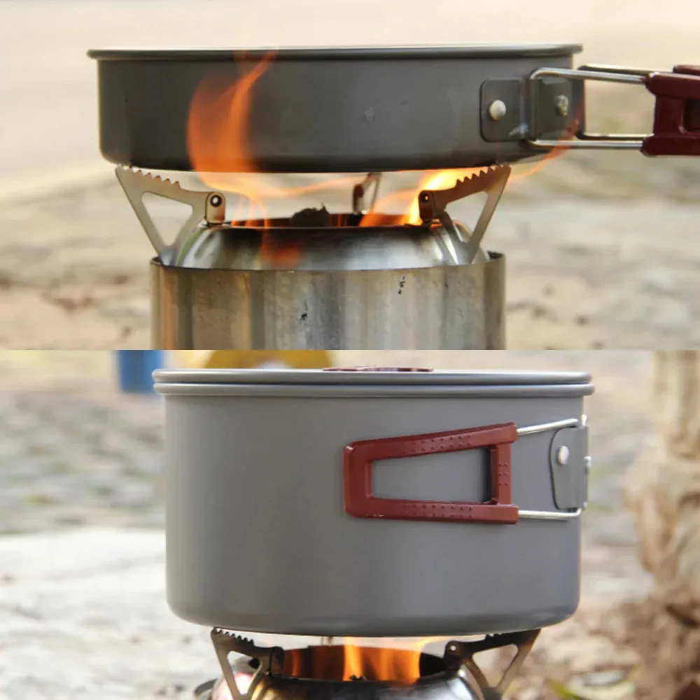 Lixada Brazier Portable Wood Stove Stainless Steel Lightweight Wood Stove Alcohol Stove Burner Outdoor Cooking Picnic Camping