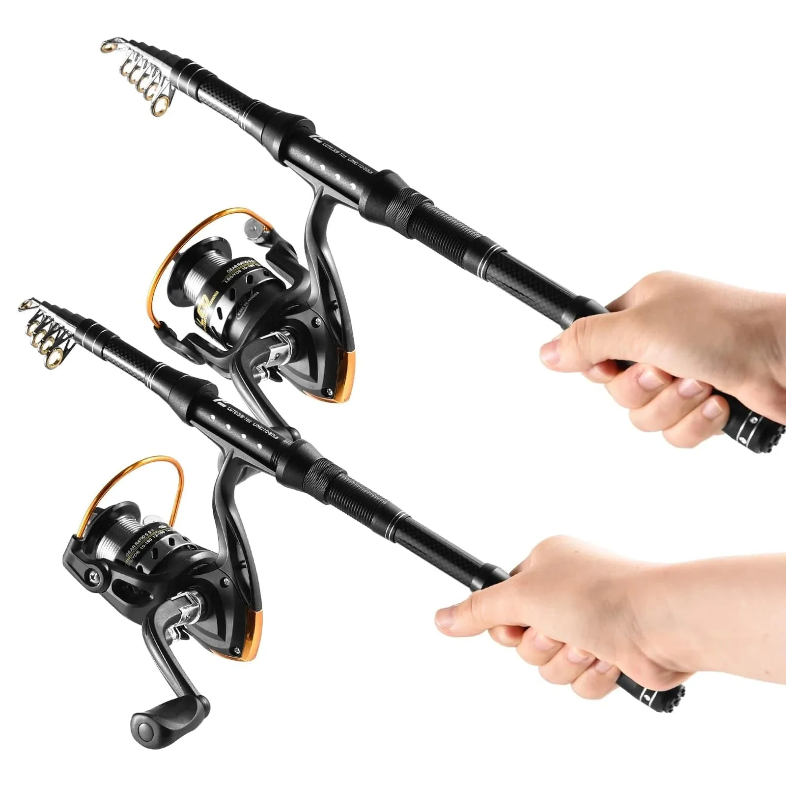 Lixada Fishing Rod Reel Combo Fiberglass Telescopic Fishing Rod Spinning Reel Fishing Line Lures Hooks Jigs Swivels Saltwater