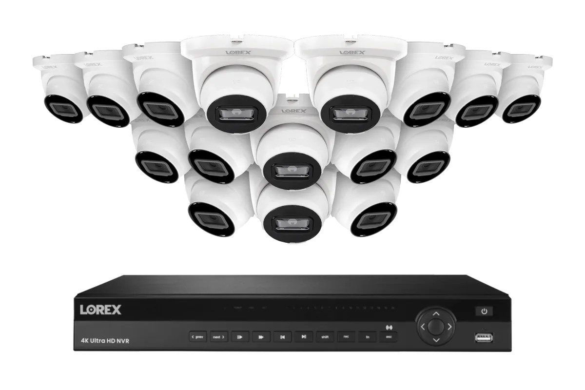 Lorex Elite Series 4K 16 Camera Capable 4TB Wired NVR System with 4MP (2K) A4 IP Turret Cameras