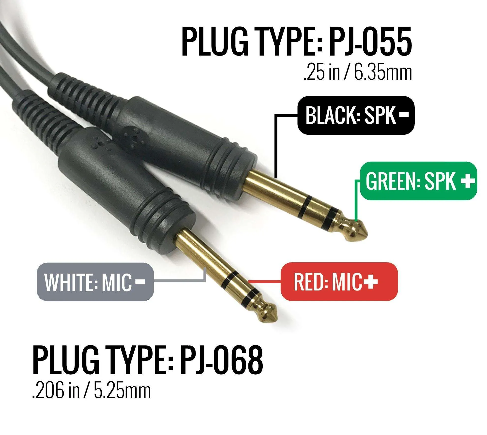 Replacement Main Cable for RA200 General Aviation Pilot Headsets