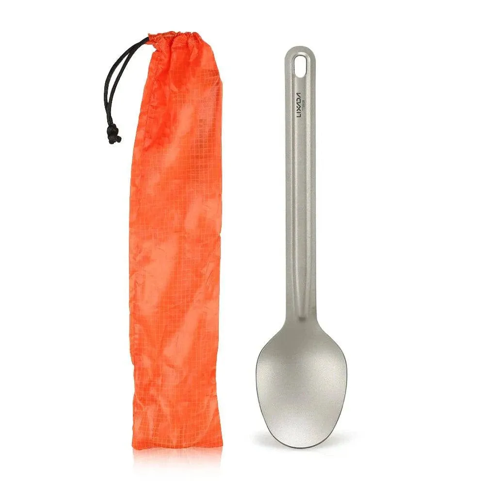 Titanium Long Handle Spoon Outdoor Tableware Portable Dinner Spoon Cutlery Home Backpacking Picnic Spoon 15g Camping Equipment