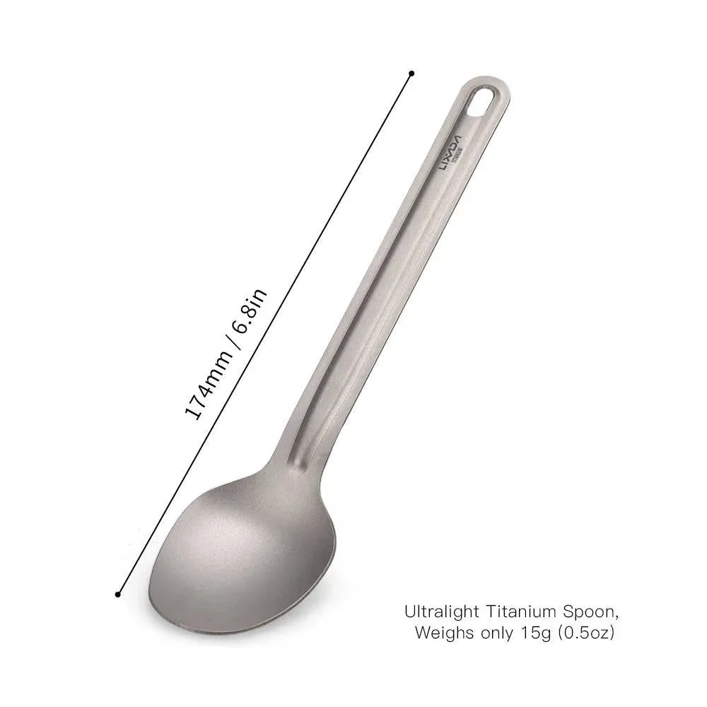 Titanium Long Handle Spoon Outdoor Tableware Portable Dinner Spoon Cutlery Home Backpacking Picnic Spoon 15g Camping Equipment