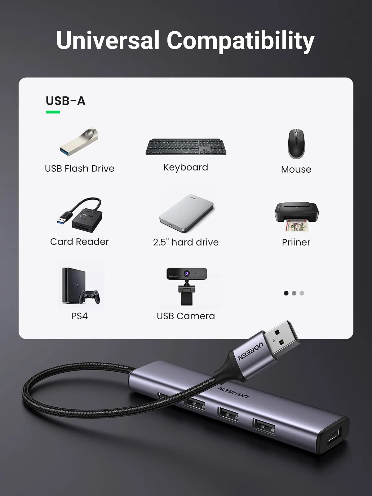 UGREEN 4 in 1 USB 3.0 Hub