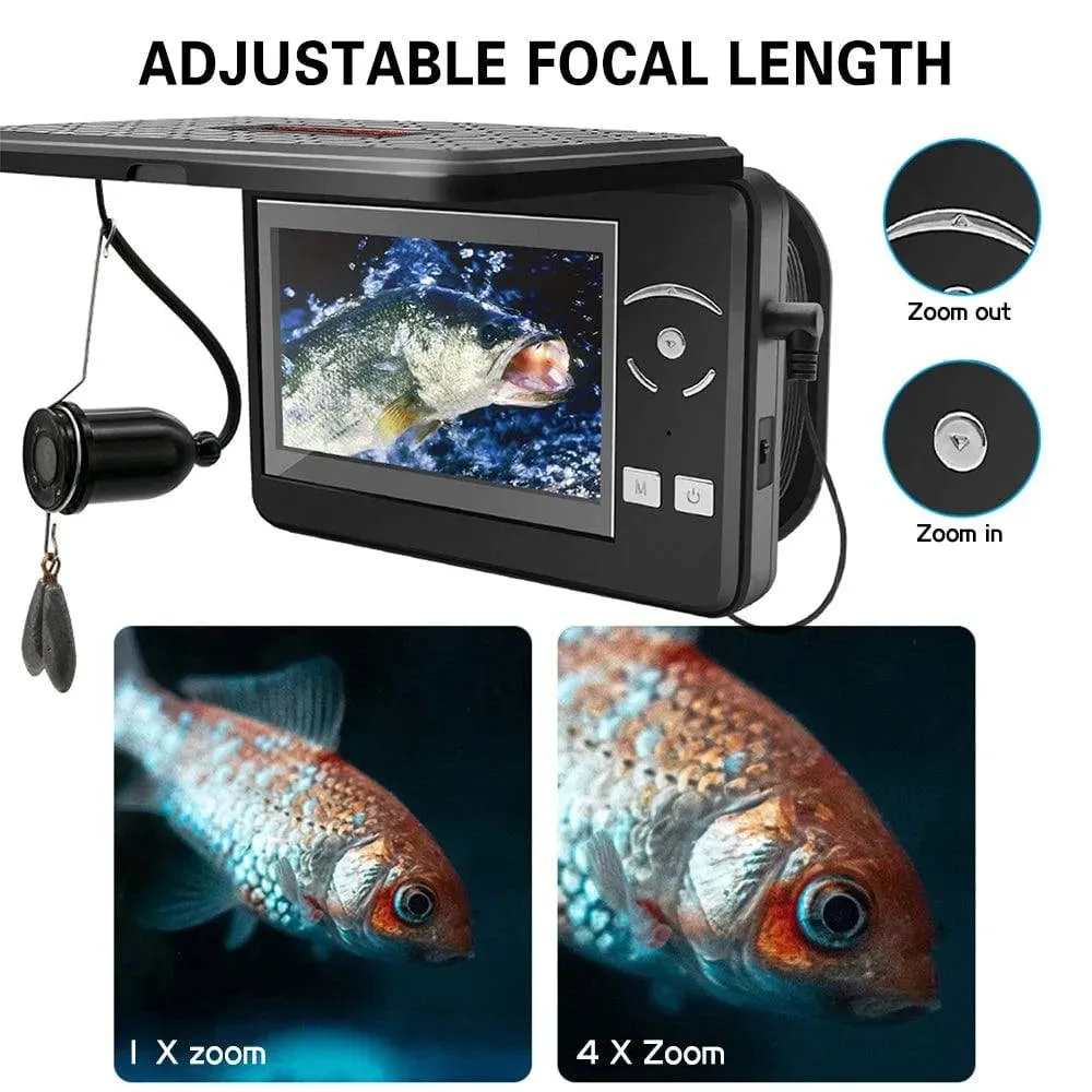 Underwater Fishing Camera Waterproof Video Fish Finder DVR Camera with 4.3 Inch LCD Display for Ice Lake Sea Boat Fishing