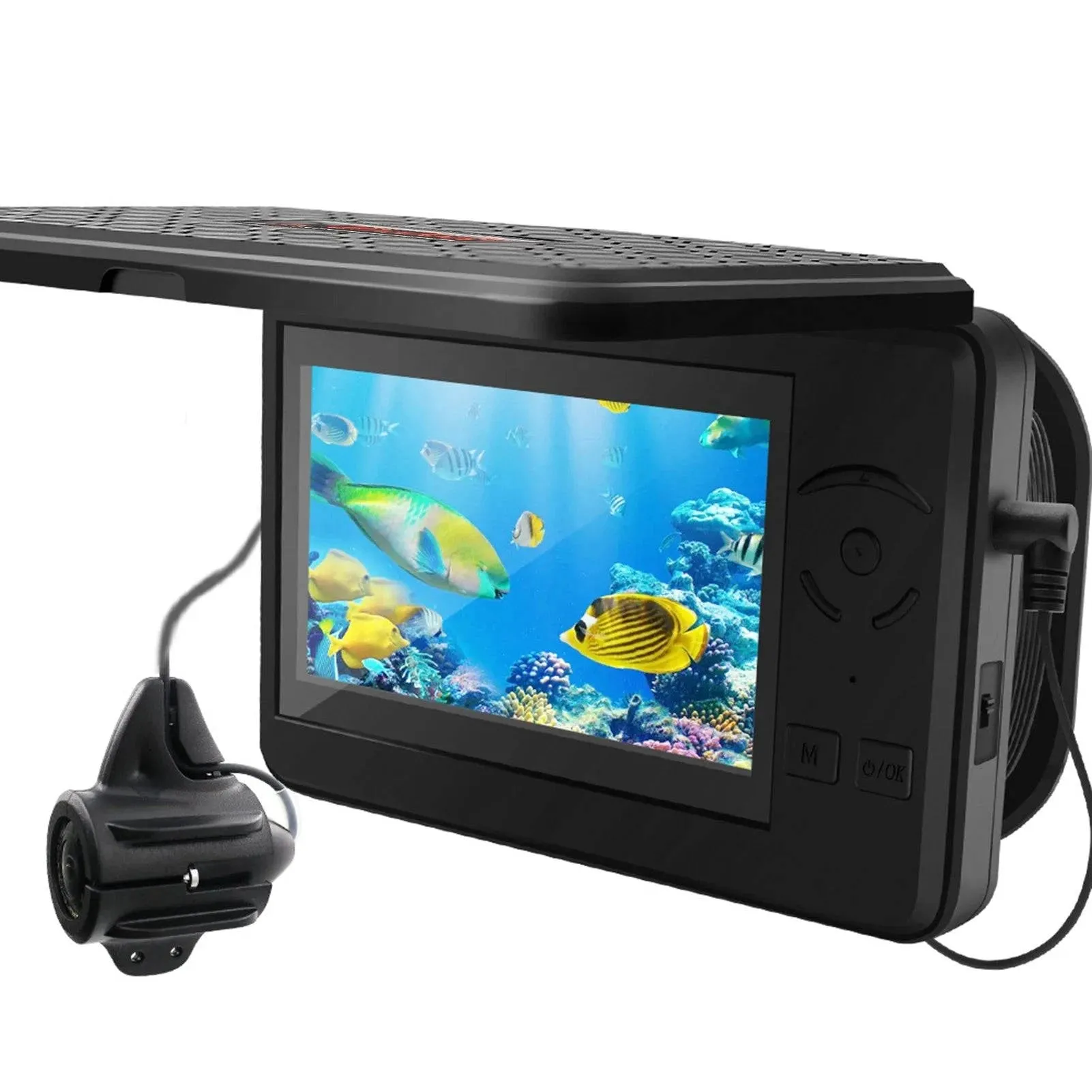 Underwater Fishing Camera Waterproof Video Fish Finder DVR Camera with 4.3 Inch LCD Display for Ice Lake Sea Boat Fishing